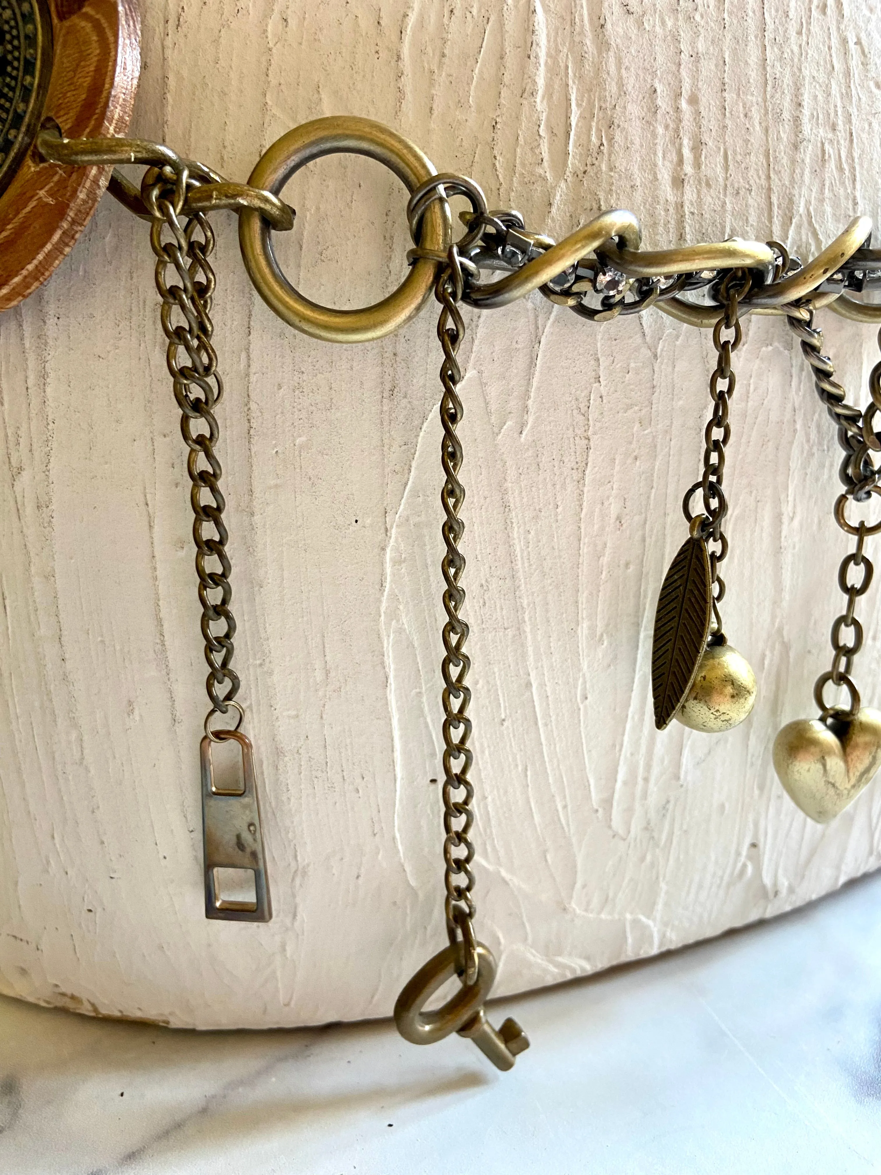 Wood metal chain belt