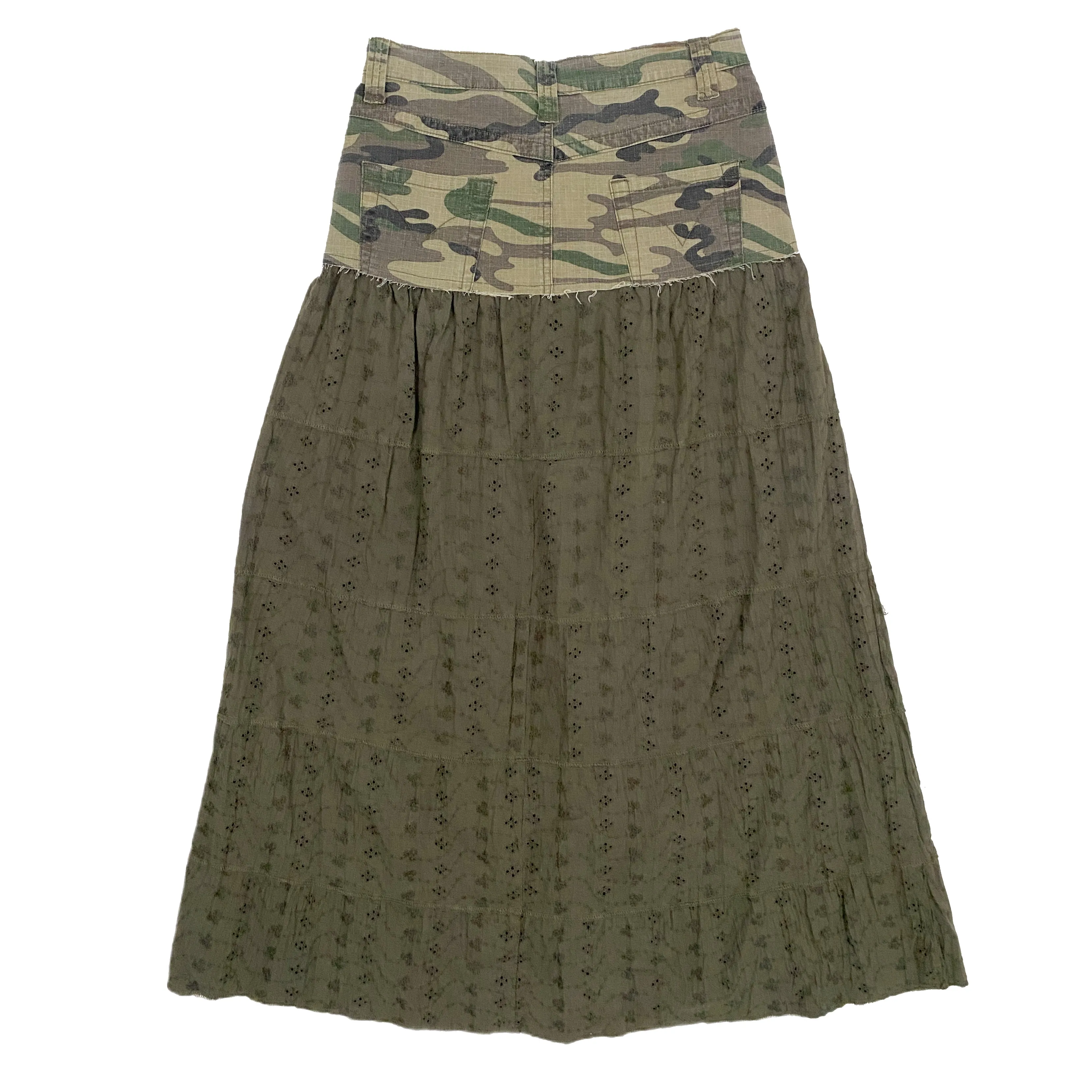 Y2K Camo Maxi Skirt (XS)